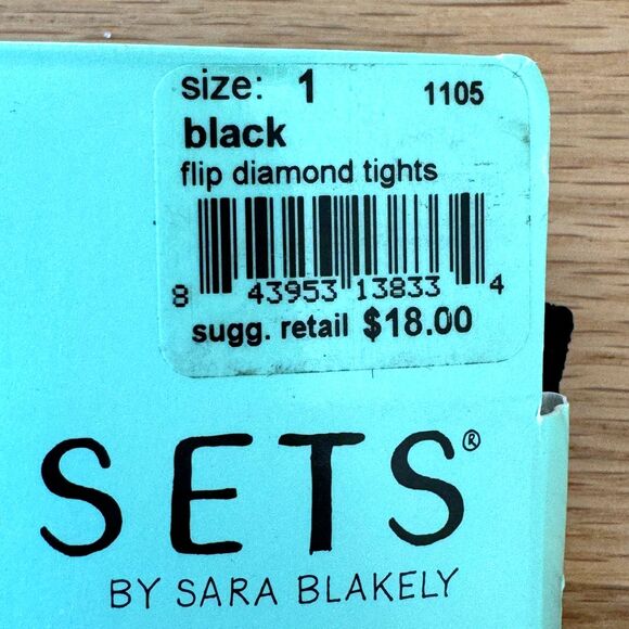 NIB* Love Your Assets Flipside Diamond Print Tights in Black - Women's Size 1 - Picture 3 of 3